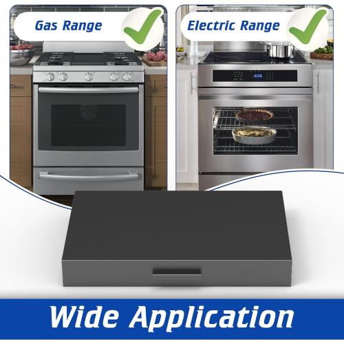 Stove Top Cover with Handles, Heavy Duty Metal Noodle Board Cooktop Cover for Gas/Electric Stove Top, (L 22 x W 15 x H 3) Large Gas Stove Protective Cover for Kitchen Space Expansion