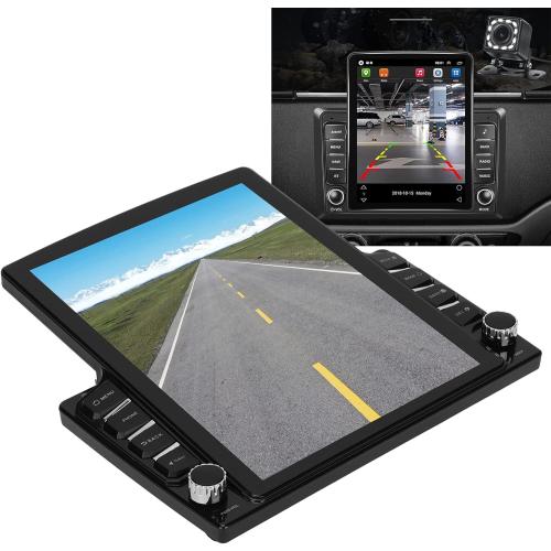 9.7in Vertical Double Din Car Stereo, Android10 MP5 Player Touchscreen Control, Dual System Mirror Link,FM Radio Receiver, Navigation,A2DP BT with Camera