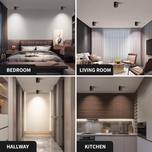 OKELI Modern LED Ceiling Light Fixture Flush Mount COB 20W 4000K Cylinder Ceiling Lights, Dimmable Hallway Lighting Fixtures Ceiling Lamps for Living Room Bedroom Kitchen