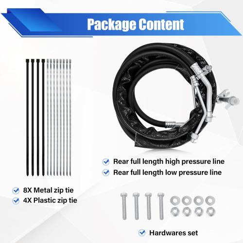 YSH34913 Rear AC Line Set Compatible With 2015-2020 Tahoe,Yukon,Escalade,High Pressure Auxiliary AC Hose Kit