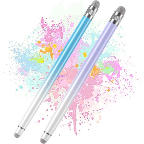 Bopomofo 2PCS Stylus Pens for Touch Screens,Stylus Pen for iPhone/iPad/Tablet Android/Microsoft Surface,Compatible with Touch Screens(Purple/Blue)