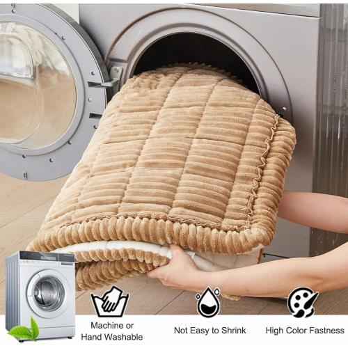 Awjcsv Couch Cover for Dogs Washable, Fuzzy Pet Couch Covers for 3 Cushion Sofa Pet Friendly, Non Slip Sofa Cover (Light Brown, 27.6 X 70.9/70 X 180cm)