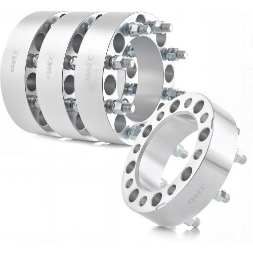 Orion Motor Tech 8x6.5 Wheel Spacers, 2 Inch Wheel Adapters with Studs Compatible with 1994-2011 Dodge Ram 2500 3500 1988-1998 Ford F250 F350, 8x165.1 Wheel Spacer Kit with 130 mm Hub Bore, Set of 4