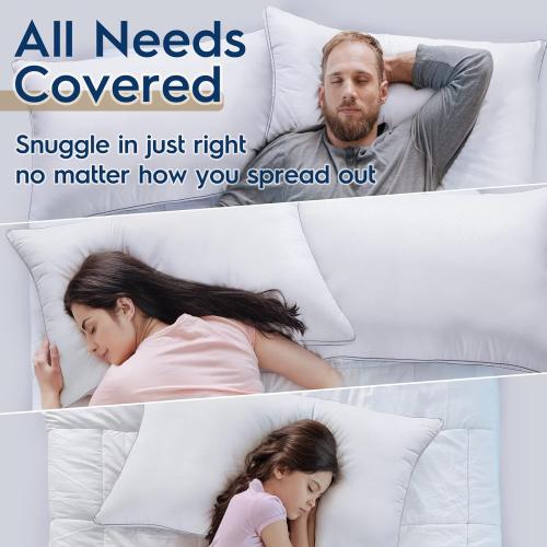 viewstar King Size Pillows Set of 2, Hotel Quality Cooling Down Alternative Gusseted Bed Pillows for Side, Back, or Stomach Sleepers, White