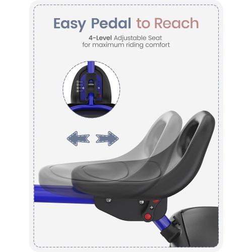 besrey Kids Tricycle with Flash Wheels for Ages 18 Months to 5 Years, Toddler Tricycle with Bell, Kids Tricycle, Gift for 2-5 Year Olds, Gift and Toy for Boys and Girls, Tricycle for Toddlers, Blue