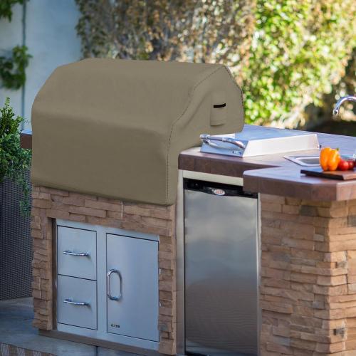 Covers & all Built-in Outdoor Grill Cover, Durable 12 Oz Waterproof Cover Max Material with Air Pocket & Elastic for Snug Fit (32 W x 26 D x 24 H Inches, Beige)