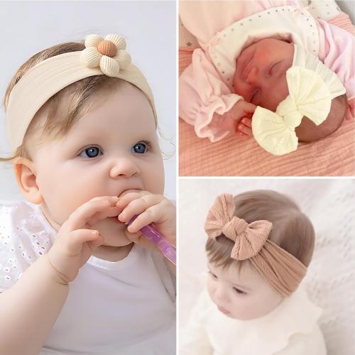 Baby Girls Headbands with Bows Soft Elastics Head Wrap Hair Accessories for Newborn Infant Toddler Kids