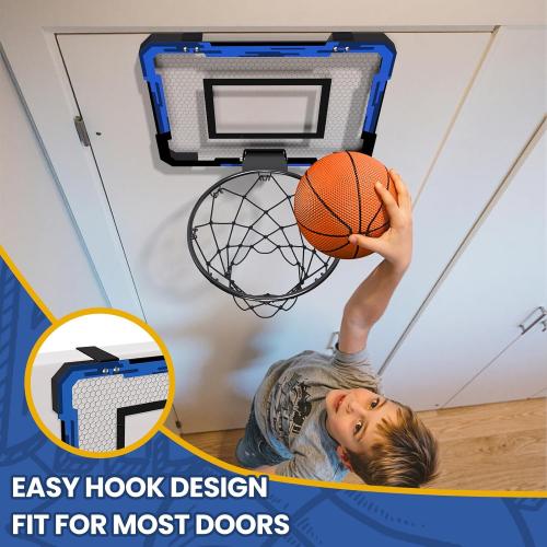 QDRAGON Mini Basketball Hoop, Over The Door Indoor, with 3 Balls/Inflator/Breakaway Rim, Basketball Toy Gifts for Kids and Adults, Suit for Bedroom/Office/Outdoor