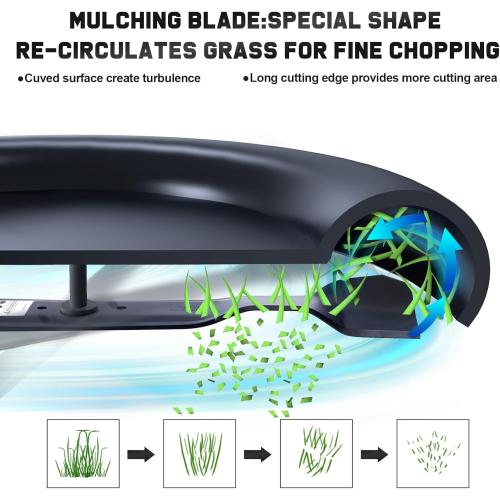 2Pack Black 42 Inch Mulching Blades for Cub Cadet MTD Troy Bilt Bronco 42 Deck Replace 942-0616A 742-0616A 742-0616 942-0616 742-04126 6 Point Star (2 Pack)