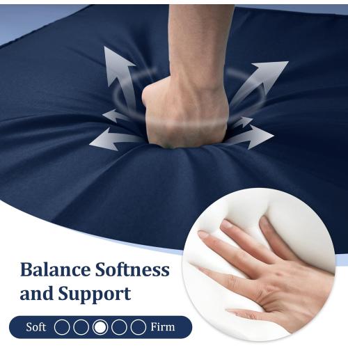 Outdoor Chair Cushion, 19 x 19 Inch Waterproof Deep Seat Patio Cushions Set of 2, Loveseat Cushions for Outdoor Furniture, 4'' Thick Patio Furniture Cushion with Handle Straps, Dark Blue