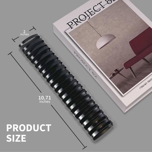 Binditek 10 Pack Plastic Binding Comb Spines, 2 Inch Diameter, 450 Sheet Capacity, 19 Ring, for Letter Size, Black, for Students and Coworkers