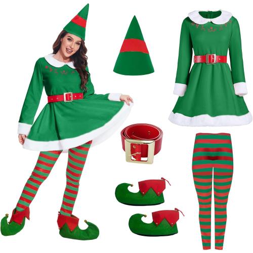 Christmas costume for women 5 Pcs Women Christmas Costume Set Adult Christmas Cosplay Suit Xmas Outfits
