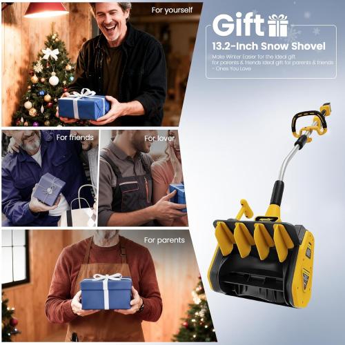 40V Cordless Snow Shovel Compatible with Dewalt 20V Battery(Tool Only), Electric Power Snow Thrower, Handheld Snow Blower with 13.2 in. Width 8 in. Depth, 26.5' ft Throwing Distance