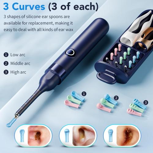 Ear Wax Removal, Ear Cleaner with Camera 1296P HD,Visual Ear Cleaner with 6 LED Lights and Flexible Tip,FSA HSA Eligible Items,Safe Ear Wax Removal Kit with Camera,Ear Cleaning Tool for Family Gifts
