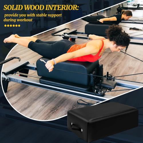 Pilates Sitting Box 26 x 15 x 9.5 Inch Pilates Reformer Box Accessories for Women Stamina Strength Balance Flexibility Home Gym Exercise Workout Equipment Supply for All Reformers