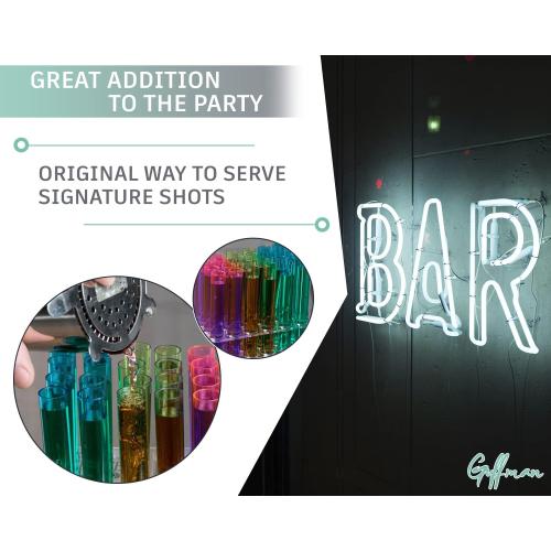 5 5/8 Neon Plastic Test Tube Shot Assorted Colors 3/4 oz Shooter - 100 Pack