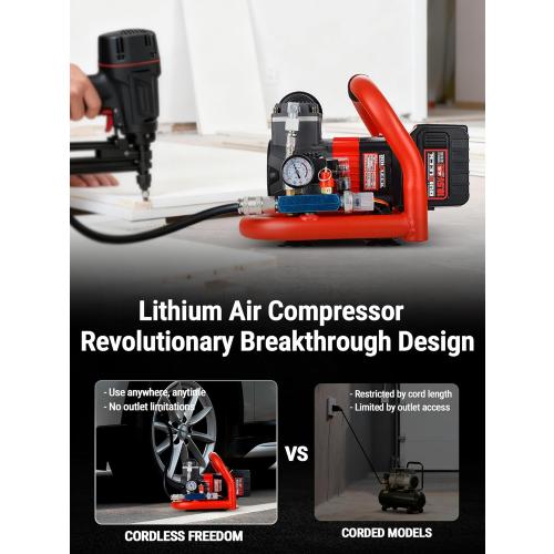 Ultra Quiet Cordless Air Compressor Compatible with for Makita Battery,Portable Air Compressor Oil Free 18V 18.5V 21V,60dB,Small Lightweight Universal for Woodwork Nailing Car Pneumatic Tool