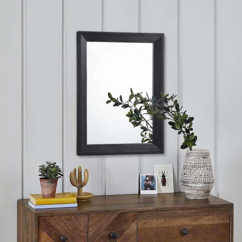 AAZZKANG Wall Mirror Black Wood Framed Rectangle Mirrors for Wall 16x12