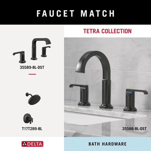 Delta Double Towel Hook for Bathroom or Kitchen| Matte Black | Tetra Accessories