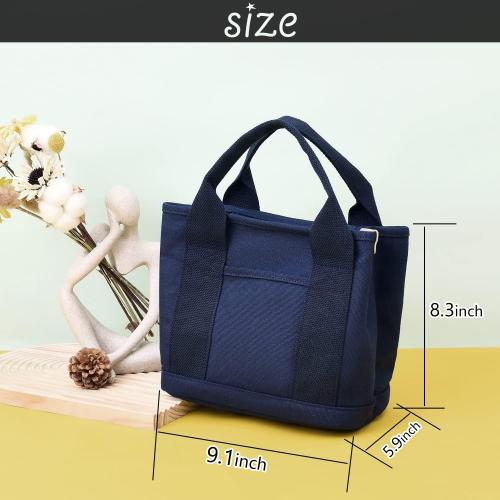 MINGRI Canvas Tote Bag for Women,Small Totes Bags with Zipper Crossbody Purse with Pockets Large Shoulder Handbag,2 Sizes