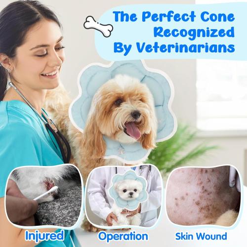 Soft Small Dog Cone Collar Alternative for Small Dogs(Adult Yorkshire Adult Chihuahua Pomeranian), Comfortable Dog Neck Recovery Cone, Adjustable Head Pillow Cone After Surgery to Stop Licking