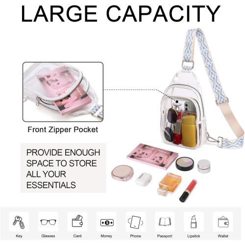 CLUCI Clear Bag for Stadium Events, Clear Crossbody Bag, Small Transparent Purses
