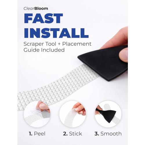 Anti Slip Shower Stickers 24 PCS, Invisible Non-Slip Shower Strips for Adults, Premium Adhesive Bath Tub Stickers (Clear)