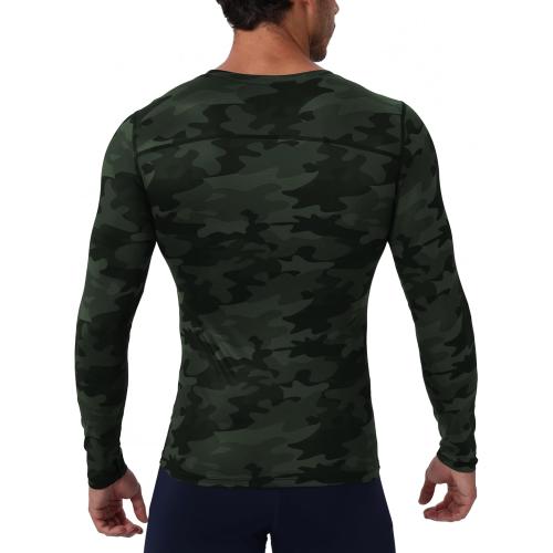 Men's Compression Shirts Long Sleeve Athletic T Shirt Workout Cool Dry Running Tops Gym Undershirts Baselayers 2 Pack