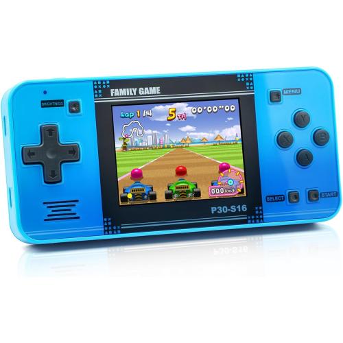 Color Blue Handheld Game for Kids -Preloaded 220 Retro Video Games, Portable Gaming Player with Rechargeable Battery 3.0 LCD Screen, Mini Arcade Electronic Toy Gifts for Boys Girls (Blue)
