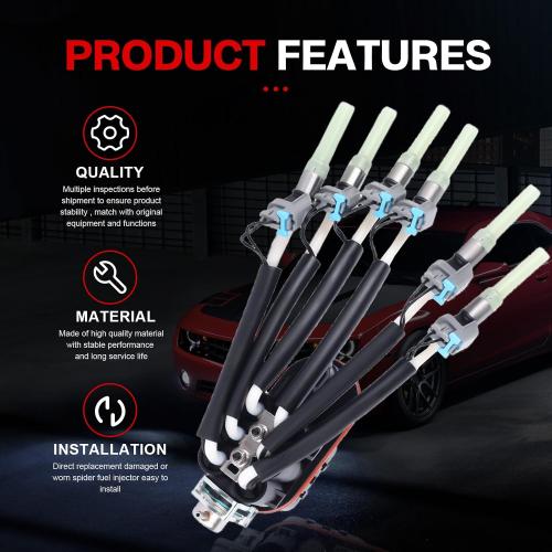 FJ503 Spider Fuel Injectors 6 Cylinder Compatible with Chevy Silverado