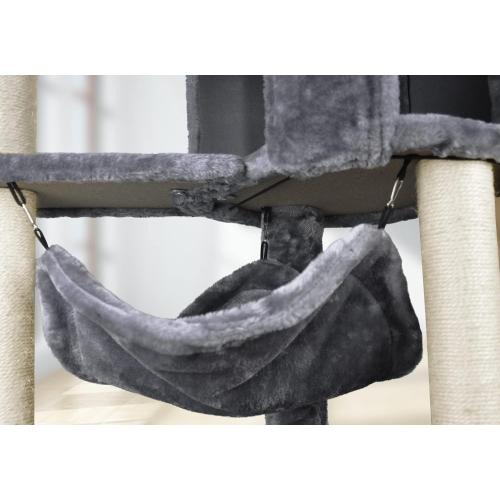 YUNIQUE Cat Tree with Cat Condo and Big Hammock, Grey
