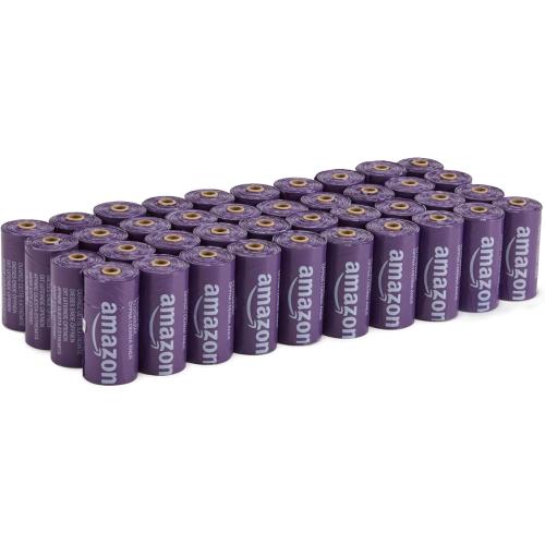 Amazon Basics Premium Dog Poop Bags, 600 Count, Enhanced Leakproof, Premium Lavender Scented