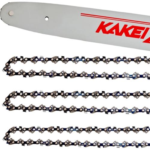 KAKEI 12 Inch Chainsaw Bar& Chain Combo for STIHL - 1/4 LP Pitch, .043 Gauge, 64 Drive Links for Stihl Pole Saws (3 Chains  1 Bar)