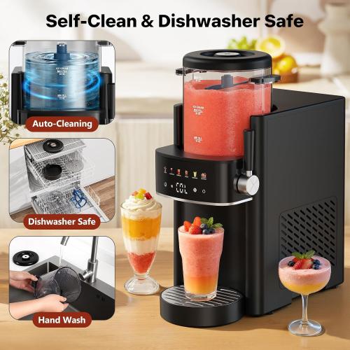 Slushie Machine for Home, Ice Cream Maker, 40OZ Capacity, Black | Slushy Margarita Frozen Drink Soft Serve Ice Cream Machine, 6 Preset, No Ice Needed, Fast Freeze, Temp Control, Easy to Clean
