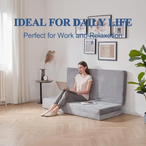 SINWEEK Tri Folding Mattress Foam Topper 4 Thickness Floor Cot Mattress, Guset Bed with Removable&Machine Washable Cover and Lining, CertiPUR-US Certified 38 x 80 Inch