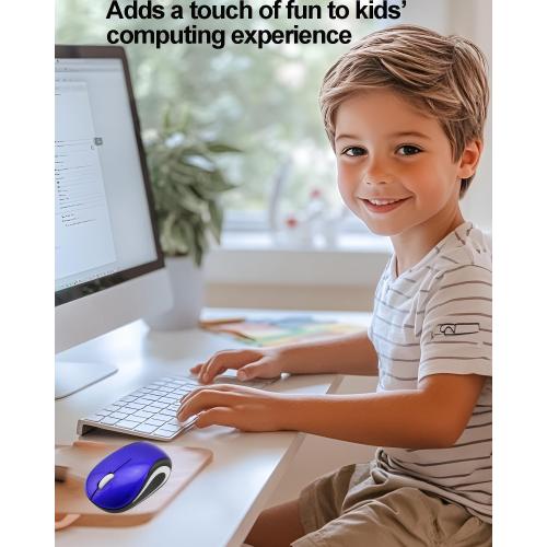 Wireless Mouse Mini Small Silent Cute Pocket Portable Compact Travel USB Tiny Optical Mice 3 Buttons 1000 DPI Cordless Mouse for PC Laptop Computer MacBook Kids Girl Boy Women Small Hands Gift(Blue)
