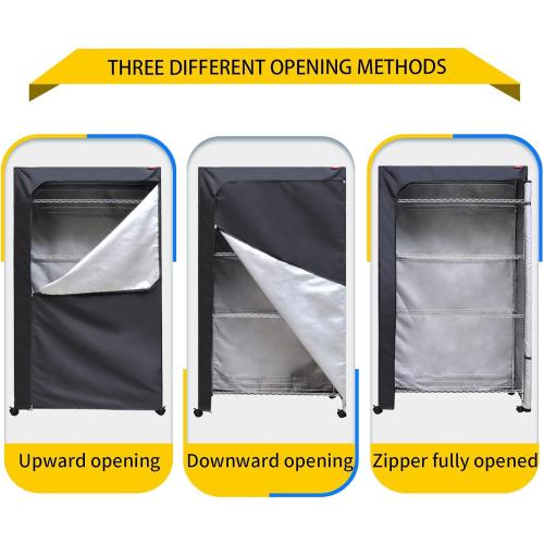 Size 36x24x72 Color Black Waterproof Dustproof Shelving Cover for Wire Shelf, 36 W x 24 D x 72 H – Heavy Duty Oxford Fabric with Clear Front & Two-Way Zipper for Pantry, Basement, Utility Room (Black, Cover Only)