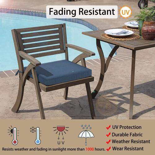 Magpie Fabrics Indoor Outdoor Waterproof Square Chair Cushion, 18 x 18 x 2.5, 2 Pack, Water Resistant Seat Cushions, for Patio Garden Office, Navy