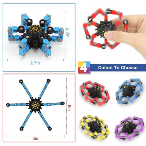 Fidget Toys Transformable Fidget Spinners ADHD Tools for Kids Adult Teen Toddler Autism Sensory Toys Juguetes para Niños 4 Pack Party Favors for Kids