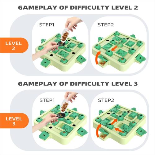 KADTC U.S. Brand & Design - 3 Levels of Challenge Dog Chess Puzzle Toy For Small/Medium/Large Smart Dogs Treat Puzzles Mental Stimulation Puppy Stimulating Enrichment Toys Interactive Brain Mind Games