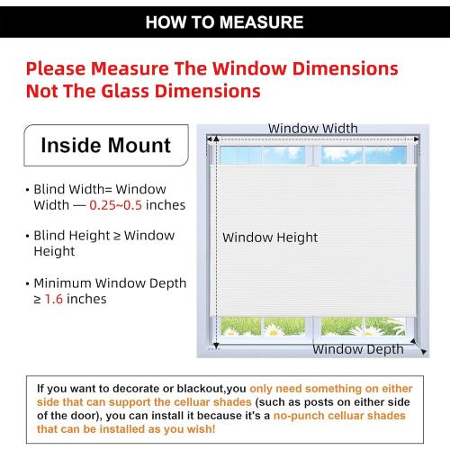 BERISSA Top Down Bottom Up Cordless Cellular Shades No Tools No Drill Honeycomb Blinds for Windows Shades for Indoor Windows Easy to Install,30 W x 72 H Blackout White,Fast Arrival