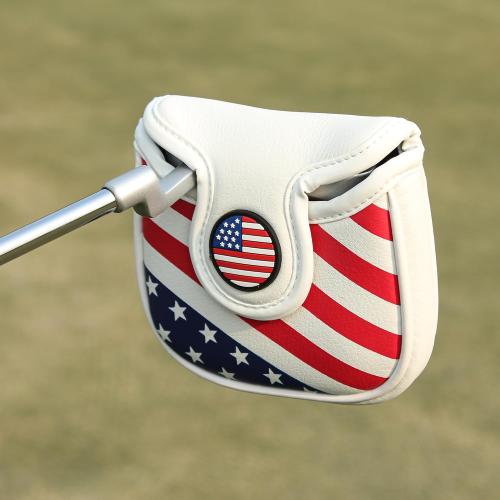 Golf Club Head Covers,4pcs or 1pc USA Golf Head Covers for Woods and Driver Fairway Hybrid - PU Leather Mallet Blade Putter for Men Women Golf Enthusiast