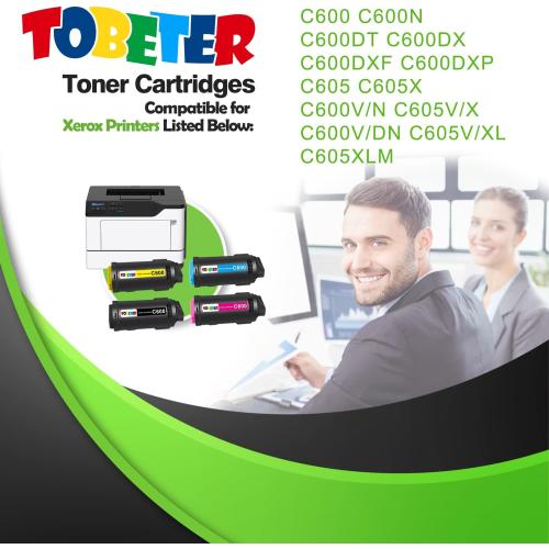 ToBeter Compatible C600 C605 Toner 16.9K Yield Replacement for Xerox 106R03919 106R03918 106R03917 106R03916 Toner Cartridge for VersaLink C600 C605 Printers ( 4 Pack, BMCY )