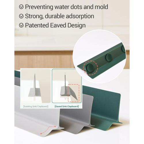 Size 23 inches Color Grey 100% Premium Silicone Kitchen Sink Splash Guard - Non Slip Strong Suction, Durable, and Easy-to-Clean Splash Protector for Mess-Free Cooking and Dishwashing (Gray)