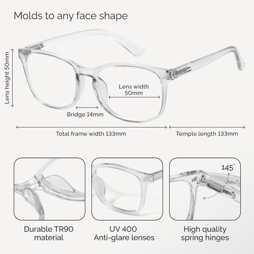 CCVOO Reading Glasses for Women/Men, Eyeglasses, Blue Light Readers for Women/Men, Computer Eye Glasses, Cheaters