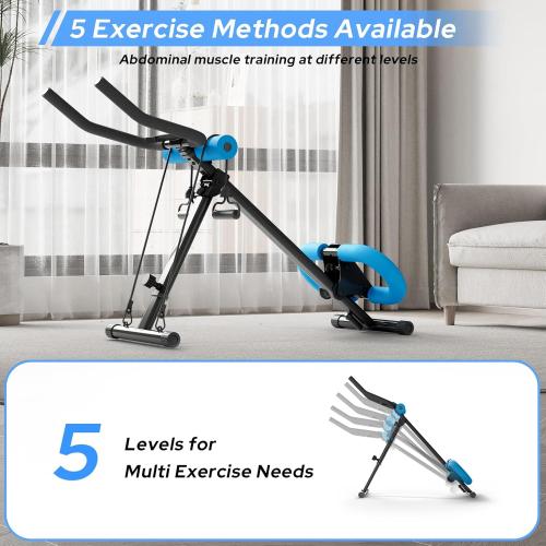 AB Machine Ab Workout Equipment, Adjustable Ab Trainer Machine for Abs Workout at Home Gym, Foldable, Knee Protection