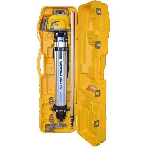 Spectra Precision LL300N-1 Self Leveling Rotary Laser Kit with Tripod, GR151 Professional - System Case - Grade Rod (Tenths) HL450 Receiver and Alkaline Batteries – Rugged IP66 Job-Site Performance