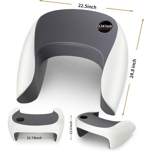 Reading Pillow, Lap Desk Pillow for Adult, Memory Foam Gaming Pillow for Arm Support, Arm Rest for Working, Crocheting, Playing Game or Siting in Bed, Floor, Sofa (White)