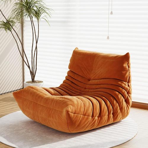 Bean Bag Chair for Adults, Bean Bag Sofa - Adult Size with Soft Waterproof Fabric for Living Room, Apartments, Reading Corner, Gaming, and Movie Venue (DarkOrange)