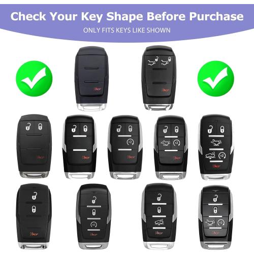 2-Pack for RAM Key Fob Cover Transparent Case Accessories
